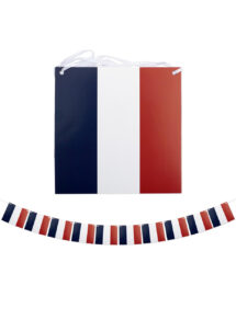 guirlande drapeaux français, guirlandes drapeaux france, décorations france, décorations euro, drapeaux pays, boutique supporter, Guirlande Drapeaux, France, 10 Fanions