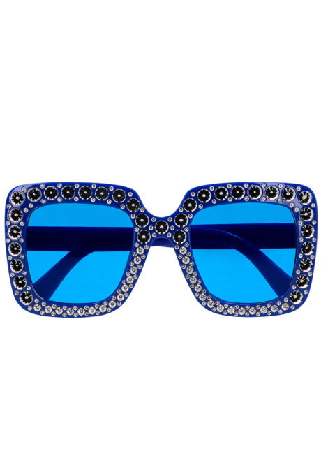 lunettes disco, lunettes paillettes, lunettes années 80, Lunettes Disco, Strass Paillettes, Bleu