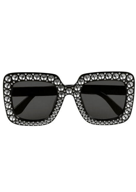 lunettes disco, lunettes paillettes, lunettes années 80, Lunettes Disco, Strass Paillettes, Noir