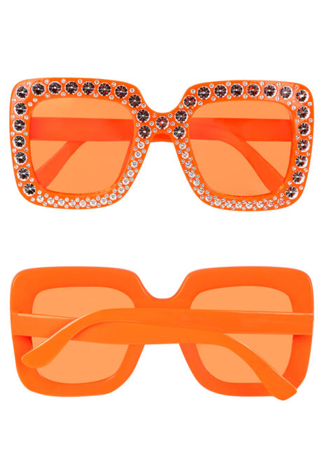 lunettes disco, lunettes paillettes, lunettes années 80, Lunettes Disco, Strass Paillettes, Orange