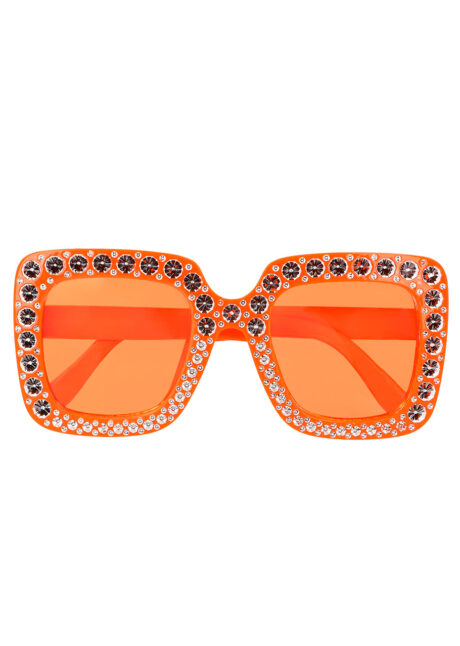 lunettes disco, lunettes paillettes, lunettes années 80, Lunettes Disco, Strass Paillettes, Orange