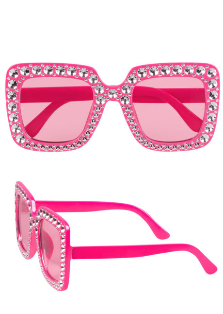 lunettes disco, lunettes paillettes, lunettes années 80, Lunettes Disco, Strass Paillettes, Rose