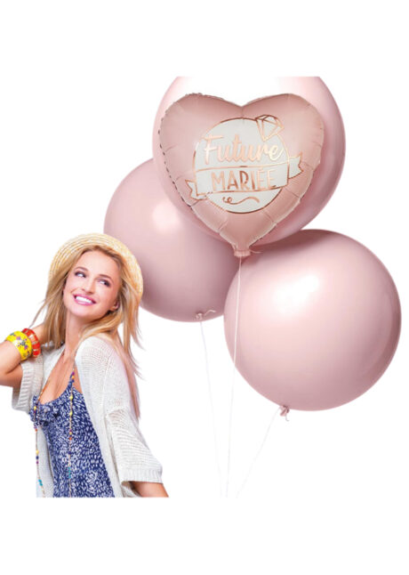 ballon evjf, ballon coeur future mariée, ballon coeur rose gold, décorations evjf, Ballon Coeur Future Mariée, en Aluminium