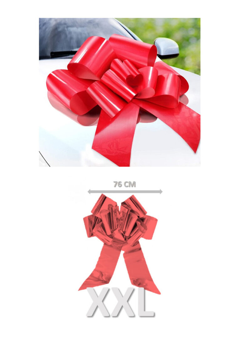 Arc De Voiture Géant Rouge – 45 Cm – Ruban Pour Capot, Toit Ou Grille – Unique Party