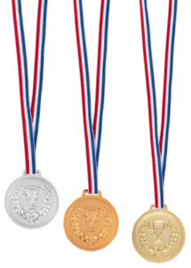 médaille champion, médaille d'or, médaille d'argent, médaille de bronze