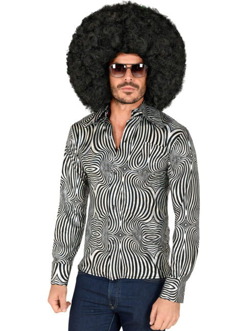 chemise disco, chemise argent, chemise années 80, déguisement disco, Chemise Disco à Paillettes, Tourbillons Argent