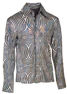 chemise disco, chemise argent, chemise années 80, déguisement disco