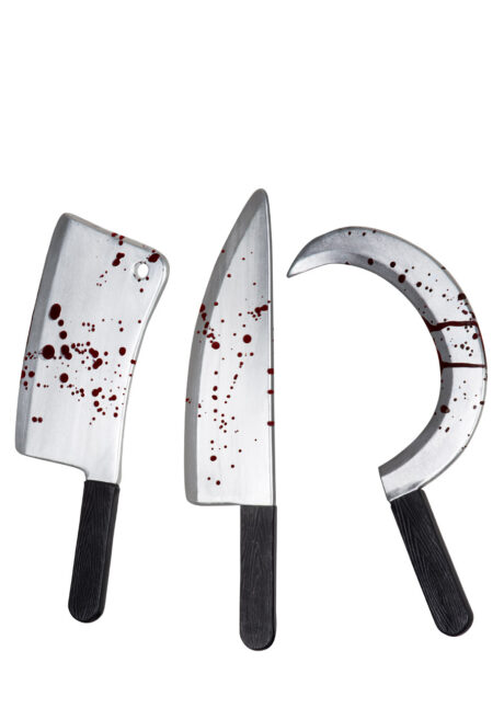 Armes Blanches Acier & Faux Sang – Couteau, Hachoir ou Serpe, Armes Blanches avec Faux Sang