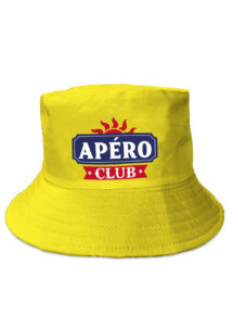 chapeau humour, bob humoristique, chapeau apéro, chapeau pastis, Bob Humoristique, Apéro Club Jaune Pastis