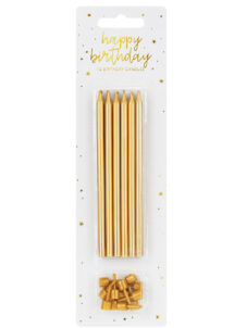 bougies anniversaire, bougies dorées anniversaire, 12 Bougies d’Anniversaire XL, Dorées