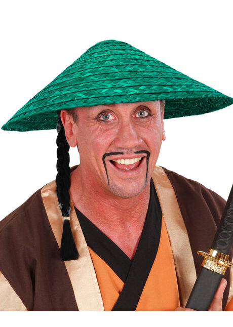 chapeau chinois paille, chapeau paille, chapeau chinois, Chapeau Chinois en Paille, Vert Sapin