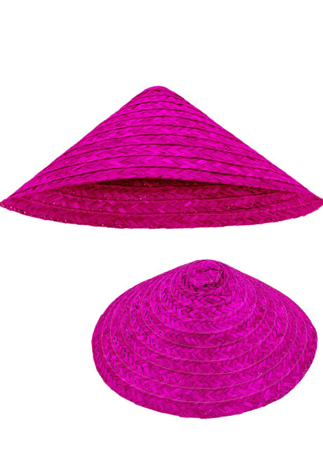 chapeau chinois paille, chapeau paille, chapeau chinois, Chapeau Chinois en Paille, Rose Fuchsia
