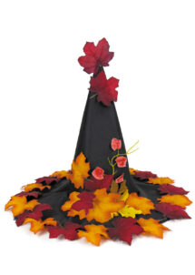 chapeau de sorcière feuilles mortes, chapeau sorcière halloween