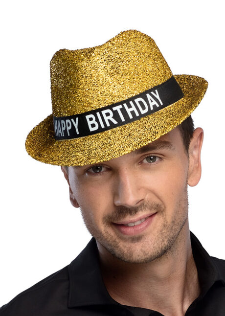 Chapeau anniversaire, chapeau happy birthday, Borsalino paillettes, Chapeau Anniversaire, Borsalino Paillettes Dorées