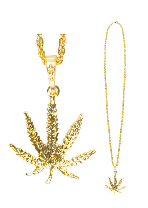 Collier Pendentif Feuille Or Plaqué - Chaîne 69cm, Vintage, Cadeau Pour Femme Ou Fille