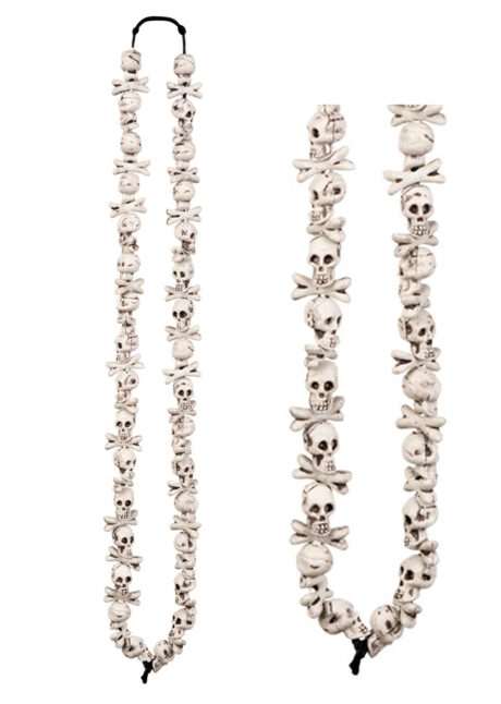 accessoires pirates, collier os et cranes, collier têtes de mort, collier de déguisement, bijoux pas cher halloween, accessoires halloween, collier fausses têtes de mort, accessoires pirates, Collier Crânes, Têtes de Mort et Os