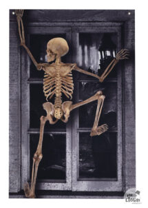 decoration halloween, drapeau squelette, décor fenêtre, Décor en Tissu, Squelette Grimpant