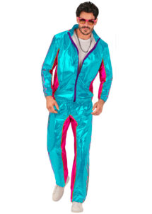 costume années 80 homme, déguisement années 80, Déguisement Années 80, Survêtement Bleu Fluo Métal