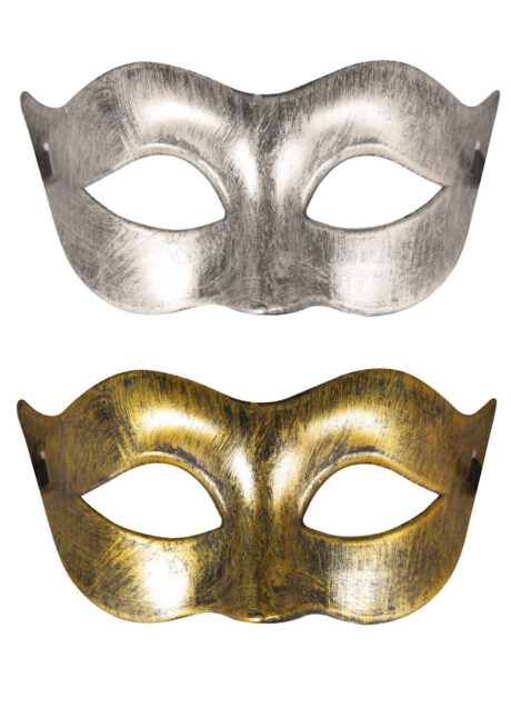 loup vénitien homme, masque carnaval de Venise homme, masque vénitien, Loup Brossé, Argent ou Doré