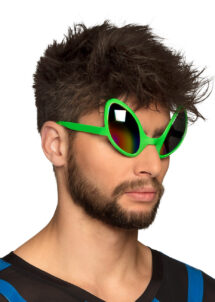 lunettes vertes alien, lunettes futuristes, lunettes alien