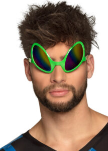 lunettes vertes alien, lunettes futuristes, lunettes alien