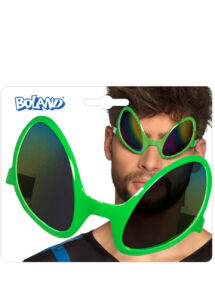 lunettes vertes alien, lunettes futuristes, lunettes alien