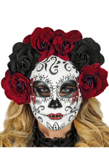 masque squelette mexicain, masque de déguisement, masque mexicain halloween, masque déguisement halloween, accessoire déguisement halloween masque, masque en papier maché, masque dia de la muerte, masque halloween, masque halloween day of death, déguisement jour des morts, masque jour de morts adulte, masque halloween femme
