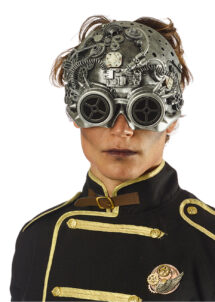 masque steampunk, masque halloween, masque avec lunettes