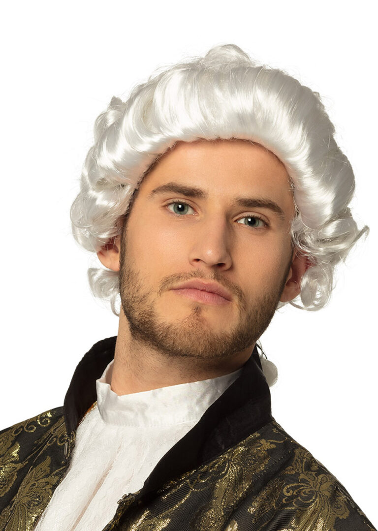 Perruque De Marquis Baroque, Blanche - Aux Feux De La Fête
