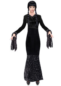 déguisement morticia Addams, déguisement mortisia Addams, déguisement halloween femme, Déguisement Dark Girl, Aspect Velours et Paillettes