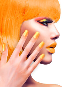 faux ongles oranges, faux ongles fluo, faux ongles années 80