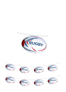 guirlande coupe du monde rugby, décorations coupe du monde rugby, guirlande ballons de rugby, Guirlande Coupe du Monde Rugby 2023, Ballons Rugby x 10