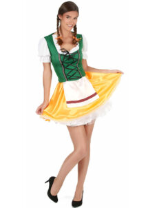 déguisement de bavaroise, déguisement Oktoberfest, costume bavaroise femme, costume Oktoberfest femme, Déguisement de Bavaroise, Jaune et Vert, Oktoberfest