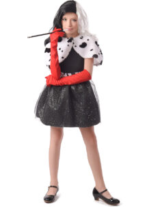 déguisement cruella fille, costume de Cruella pour enfant, déguisement halloween cruella