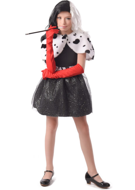 déguisement cruella fille, costume de Cruella pour enfant, déguisement halloween cruella, Déguisement de Cruella, Fille