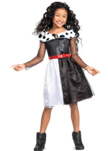 déguisement cruella fille, costume de Cruella pour enfant, déguisement halloween cruella