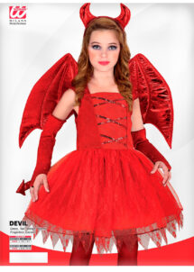 déguisement de diablesse fille, costume diable fille, déguisement Halloween fille, déguisement de démon enfant