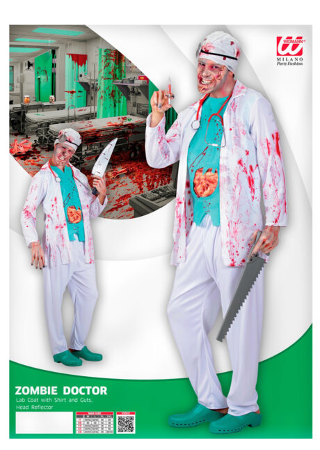 déguisement médecin zombie, déguisement chirurgien zombie halloween, costume halloween homme, Déguisement Docteur Zombie