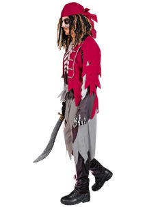 déguisement de pirate zombie, costume pirate squelette halloween, déguisement halloween homme