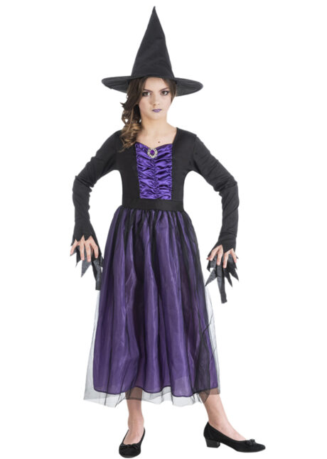 déguisement de sorcière fille, déguisement sorcière violette fille, Déguisement de Sorcière Violette, Agatha, Fille