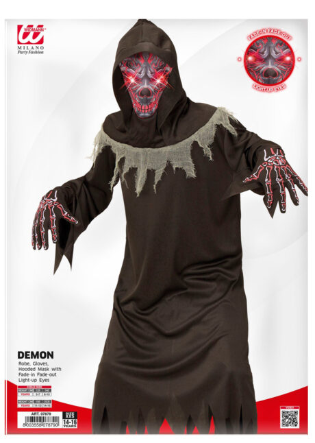 déguisement halloween garçon, costume halloween garçon, déguisement démon halloween, Déguisement de Démon, Yeux Lumineux Rouges, Garçon