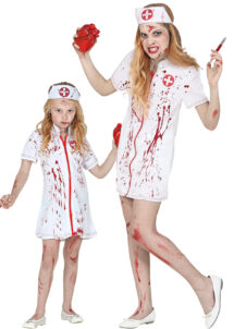 déguisement infirmière zombie fille, costume halloween fille, déguisement halloween fille