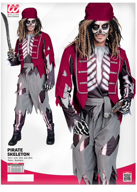 déguisement de pirate zombie, costume pirate squelette halloween, déguisement halloween homme, Déguisement de Pirate Squelette Zombie