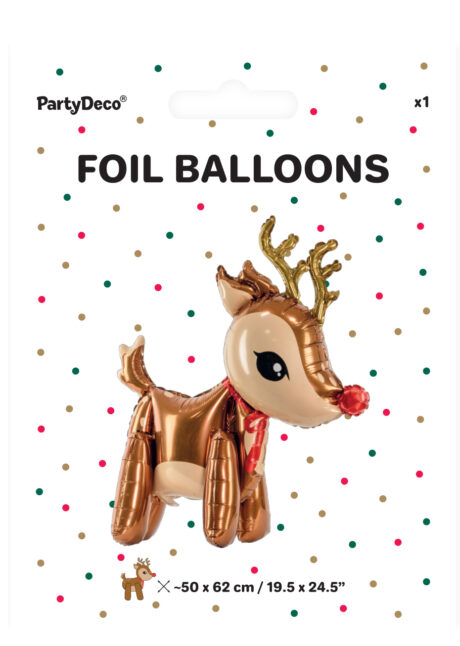 ballon de noël, ballon renne de noël, ballon décoration noël, Ballon Noël, Renne à Poser, en Aluminium