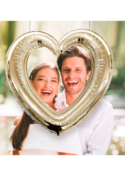 Cadre Photo Booth Coeur Doré – Cadre Gonflable