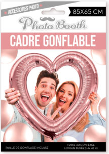 cadre gonflable, Photo Booth, cadre Photo Booth doré, coeur gonflable, cadre coeur doré