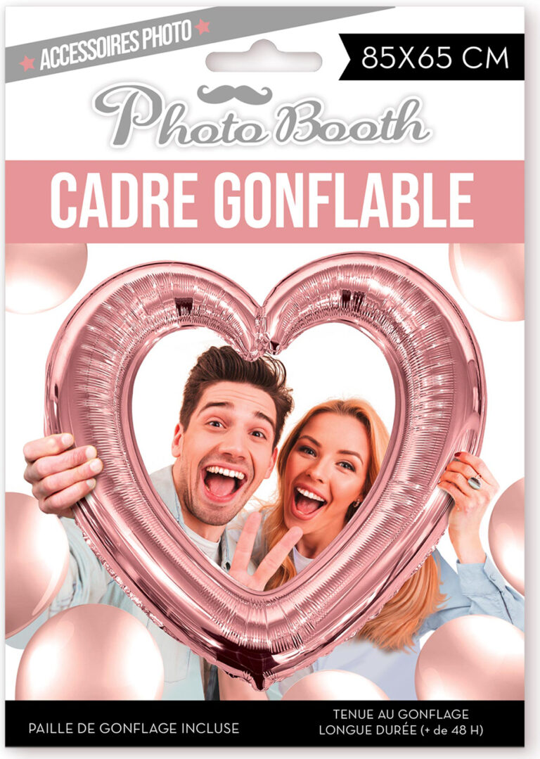 Cadre Photo Booth Cœur Rose Gold – Cadre Gonflable