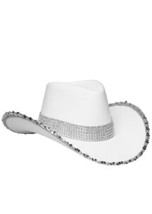 chapeau cowboy blanc, chapeau cowboy paillettes