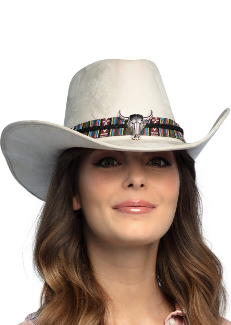 chapeau de cowboy, chapeau de cowboy blanc crème, Chapeau de Cowboy Django, Blanc Cassé