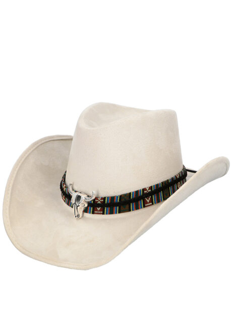 chapeau de cowboy, chapeau de cowboy blanc, Chapeau de Cowboy Django, Blanc Cassé